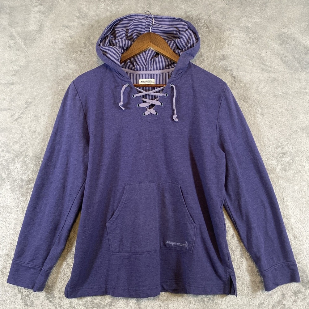 Margaritaville Dreams Hoodie Women Sz M Violet Blue Parrothead Beachy Coastal